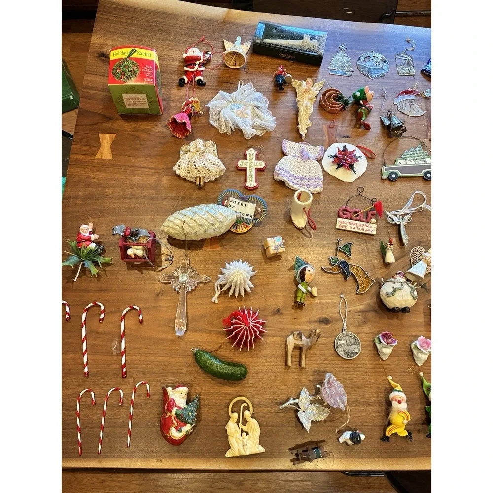 Huge Lot Of Vintage Christmas Ornaments & Figurines 50s 60s 70s 80s
